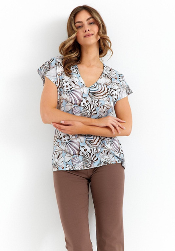 483 Дамска пижама Cana - шоколадово синя