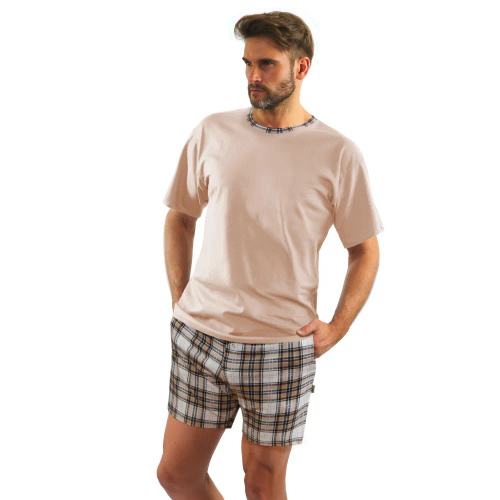 2576/53 Мъжка пижама, къс ръкав, къс панталон, Sesto Senso, бежов