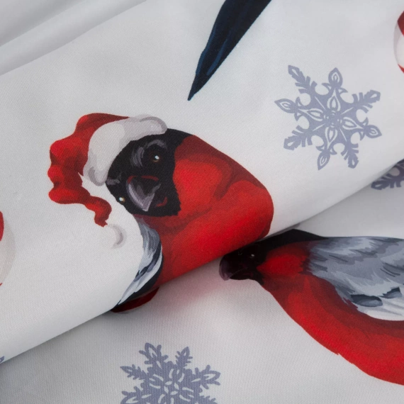 Коледно спално бельо Melody, европердета от микрофибър, червено, декорирано с коледна щампа