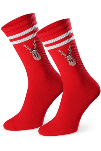Арт.136 Мъжки коледни чорапи Steven red 152 – коледни десени, памук