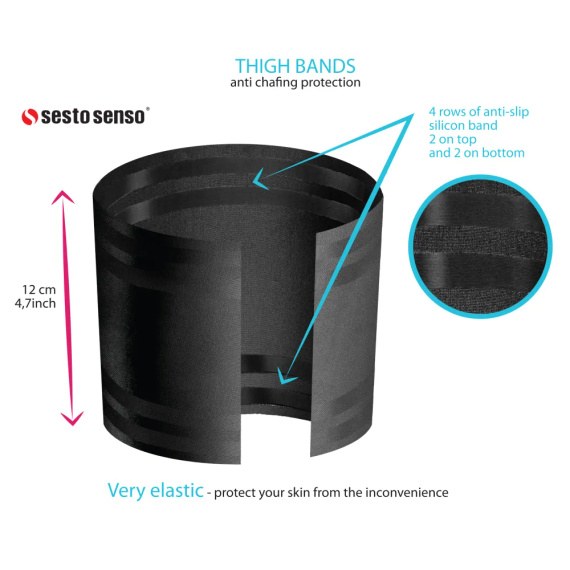 Мъжки самоносещи ленти на бедрата Sesto Senso, черни