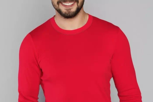 Narwik Мъжка пижама с дълъг ръкав, дълъг панталон Италианска мода - червено/принт