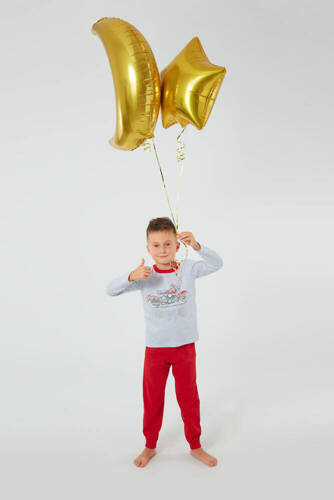 Junak Пижама за момче с дълъг ръкав и панталон Италианска мода - j.меланж/червено