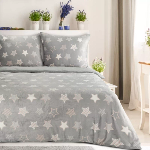 Flano 4 звезди кадифено спално бельо Eurofirany сиво