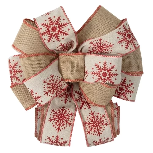 Коледна украса панделка 446 в еко стил Европердета бежово