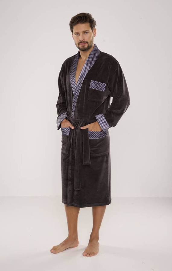 773 Мъжки форекс халат за баня Bonjour - графит