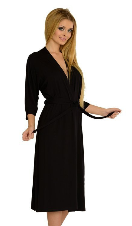 942 Visa Дълъг халат De Lafense - черен