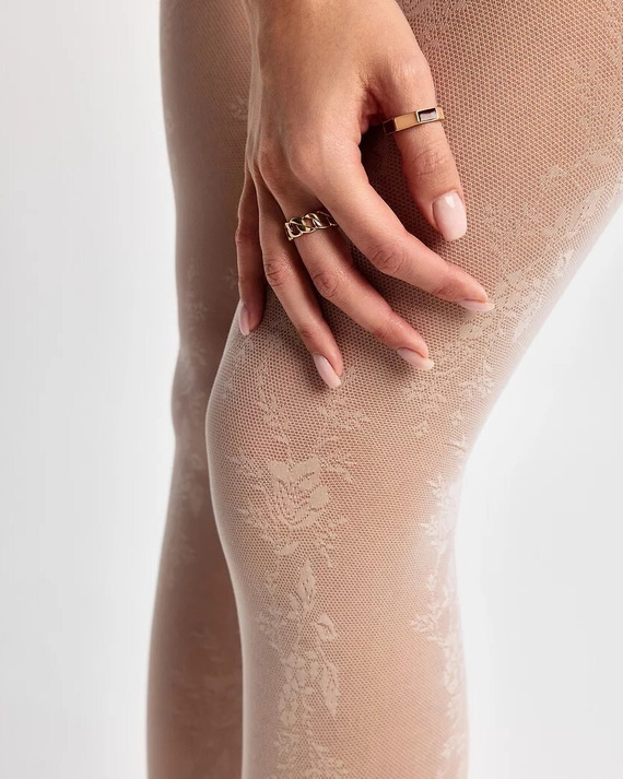 Чорапогащник Gabriella Doris 30 den флорален десен еластичен комфорт