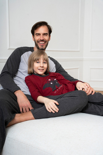 Morten Пижама за момчета Италианска мода burgundy/c.меланж