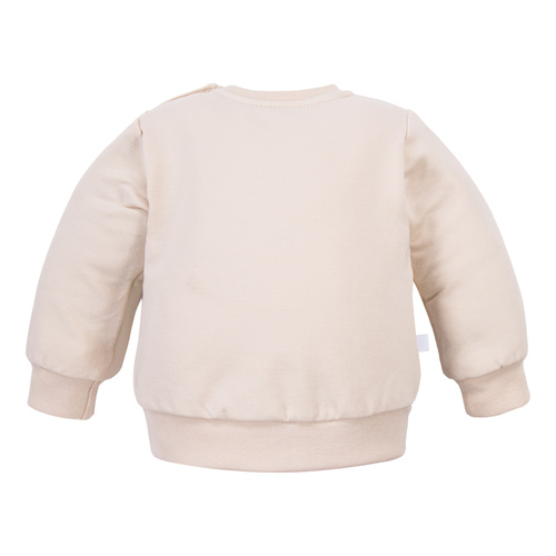 Суичър Beary Cool Eevi – светлобежов, памук, щампа на мече