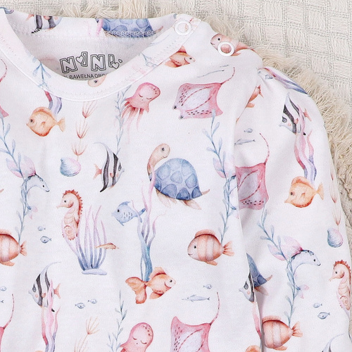 ABN-5475 Бебешко боди Underwater World Nini – органичен памук, дълъг ръкав