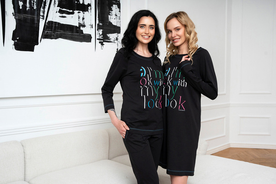 Нощница Olza Италианска мода - черна