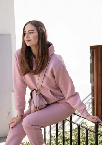 Комплект дамски анцуг Randi Dkaren - пудрово розов