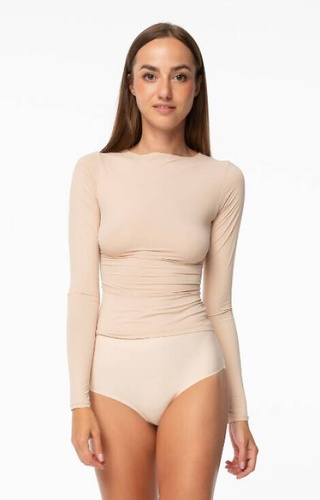 Дамска тениска Simle Longsleeve Julimex - бежова