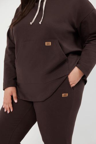 Lagos Дамски суитшърт с качулка Italian Fashion - кафяв 