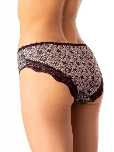 Дамски памучни слипове Key LPC 731 черен бежов - комплект от 2 броя в кутия, удобна кройка