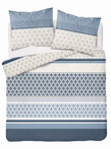 5028 A Detexpol geometry микрофибърно спално бельо, синьо