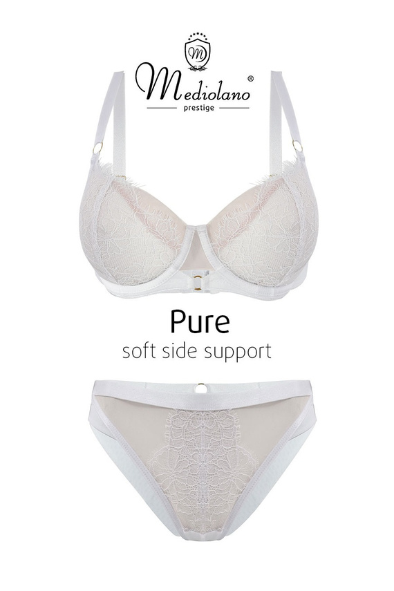 Mediolano Pure Soft Side Support 19260 бял сутиен soft с дантела