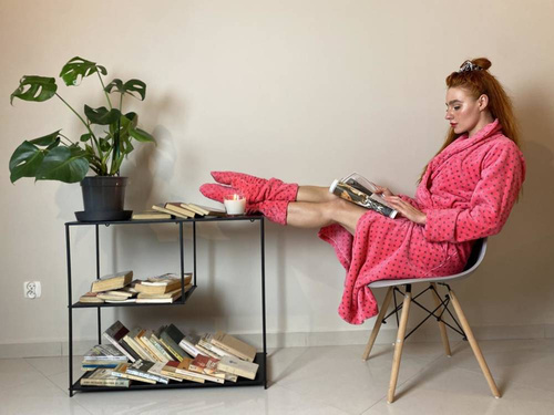 548 Melanie Дълъг дамски халат Forex - малина