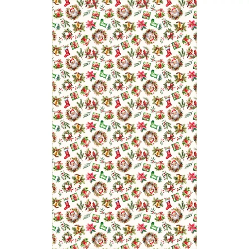 C03 Червена коледна покривка за маса Marquiseta – водоустойчива, елегантна, полско производство