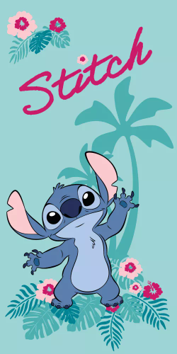 Lilo and Stitch Детска памучна плажна кърпа "Хавай" | Дисни | За плажа и басейна Jerry Fabrics
