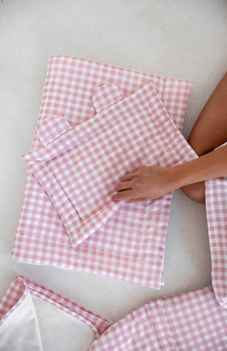 Комплект спално бельо Thamar Sensis от 2 части - екрю-розово