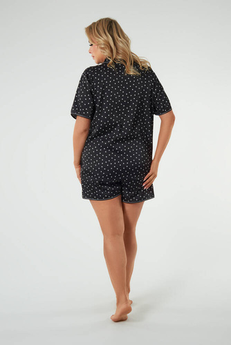 Ria Дамска пижама с къс ръкав, къси панталони Италианска мода - принт 