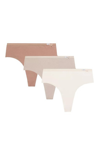 3CLP-015 Високи бразилиани Дамски бикини Atlantic - екрю-бежово-тъмнобежово