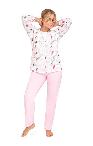 202 Maria III Дамска пижама Martel 31 розова – памук, цип, дълъг ръкав
