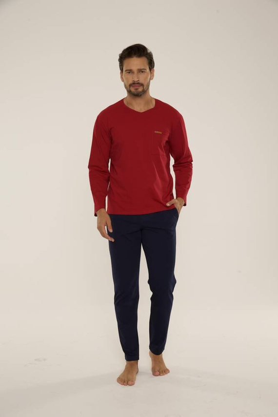 683 Kevin Forex Мъжка пижама - бордо - тъмносиньо