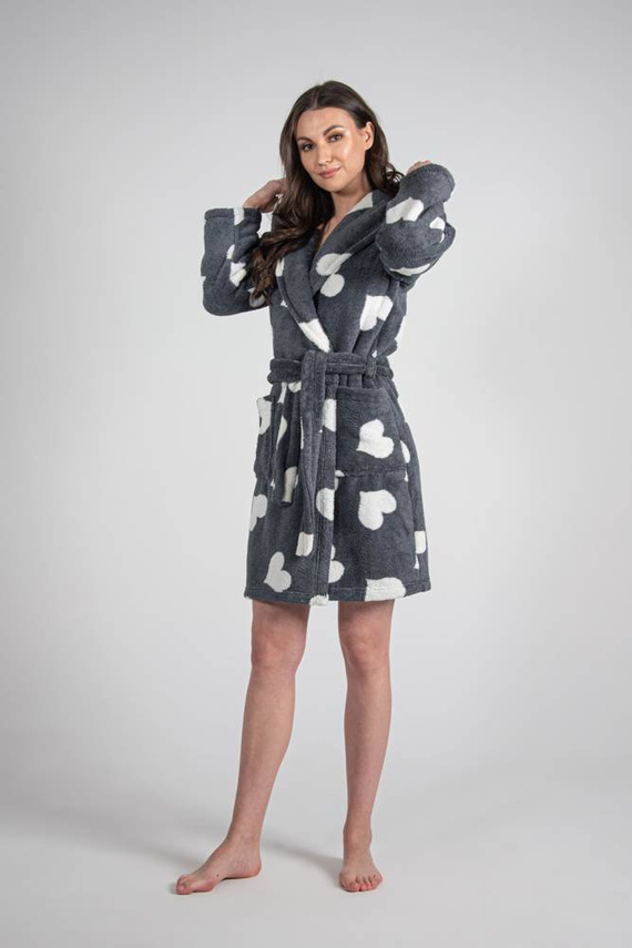 671 Hearts Къс дамски халат Forex - графит