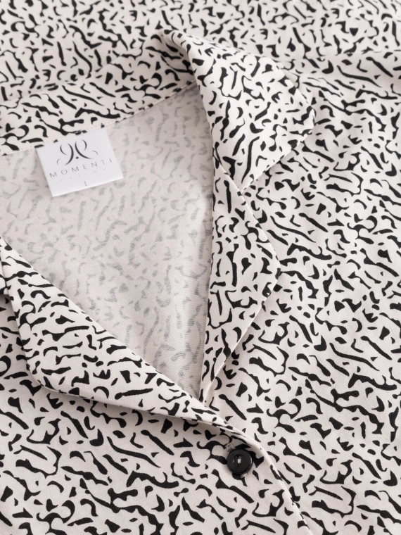 За Стил Дълга дамска пижама с цип Momenti Per Me бежова