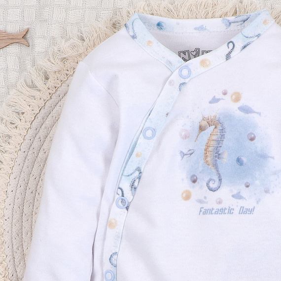 ABN-5442 Бяло боди плик Sea Of Joy Nini - органичен памук, за бебета