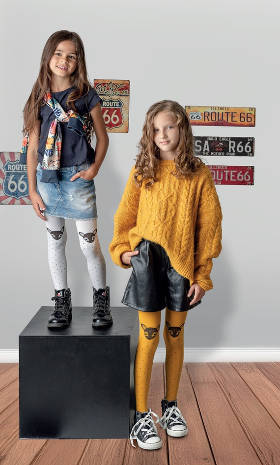 DR 2423 Момичен чорапогащник с къри Knittex Felinka