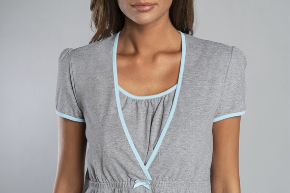 Carlina Костюм за бременност и кърмене Италианска мода - меланж/синьо