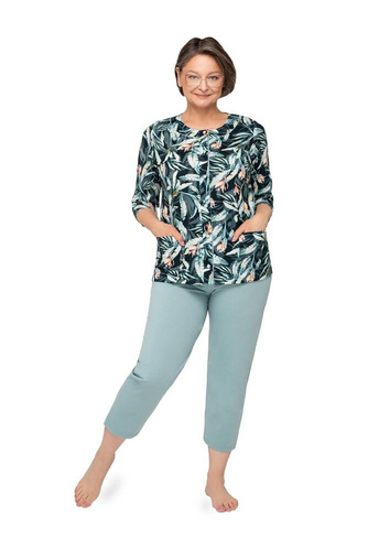 201 Maria II Martel дамска пижама черен тюркоаз 21