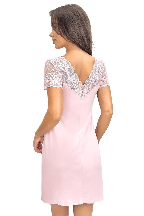 Дамска нощница Sonia Donna с дантела | вискоза | деколте V | къс ръкав