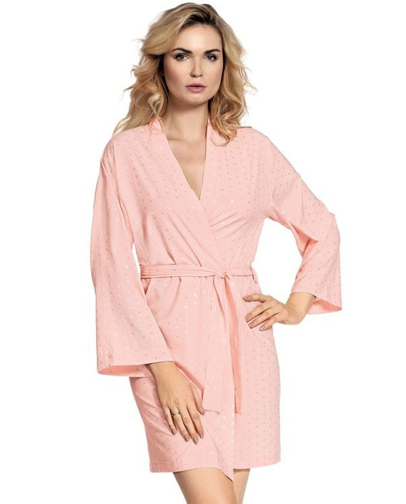 411 Jeanne Forex Къс дамски халат - сьомга