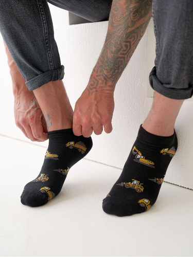 1108-048 Камиони и багери Милена мъжки крака - полско качество - черни