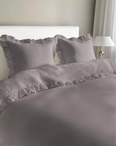 Pure 23 Едноцветно памучно спално бельо Detexpol тъмно сиво