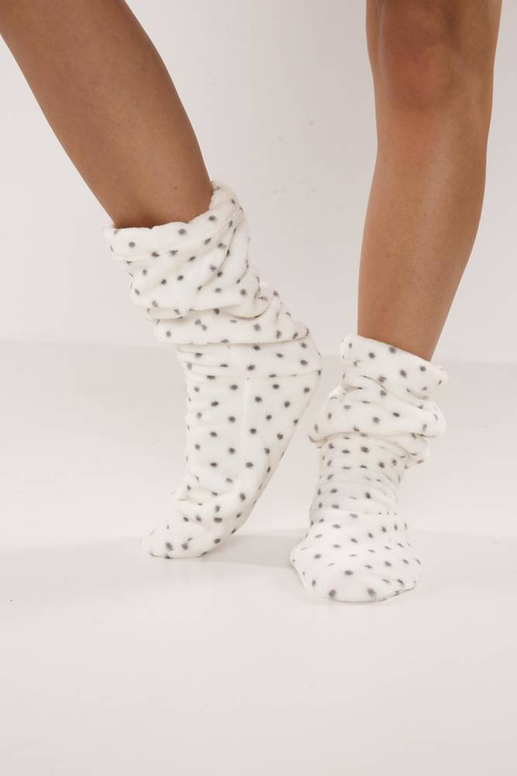 553/554 Wellsoft Гладки чорапи за сън De Lafense - екрю на малки точки