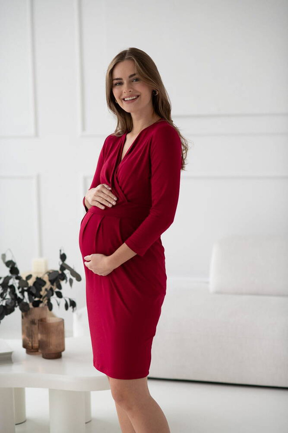 Grow with me Рокля за бременни и кърмачки Milk&Love, бордо