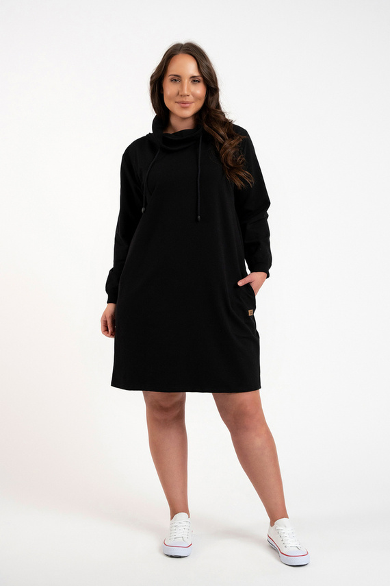 Malmo дамска туника с дълъг ръкав Италианска мода - черна