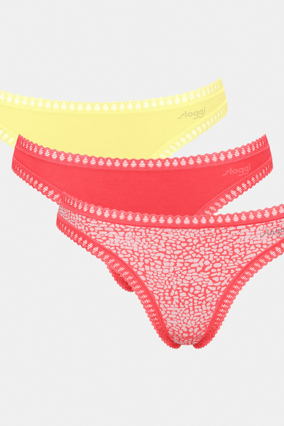 GO Crush String C3P Дамски прашки 3 пакета Sloggi - V015 оранжев