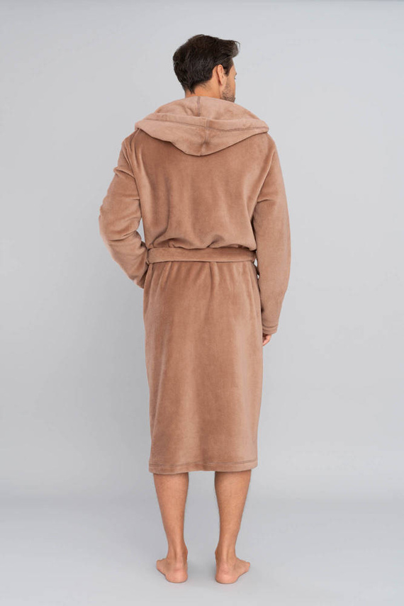 Mimas Мъжки халат с качулка Италианска мода - камила 