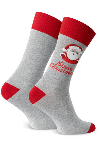 Арт.136 Мъжки коледни чорапи Steven меланж сиво 167 – Коледни десени, памук