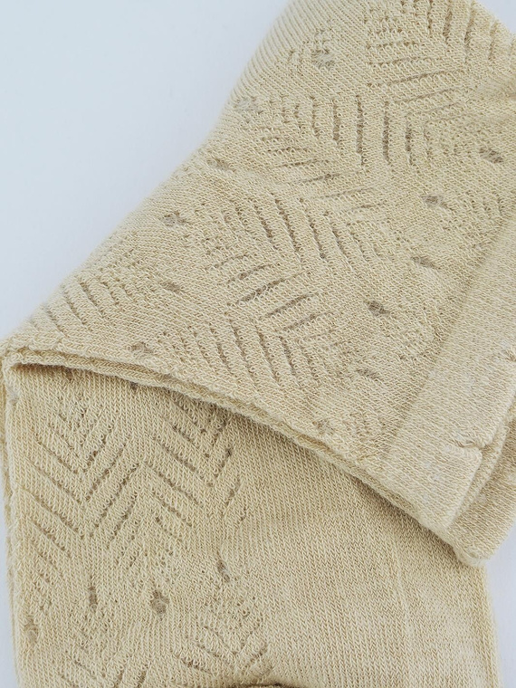 SB118 Чорапи Noviti Jacquard Leaf - бежови