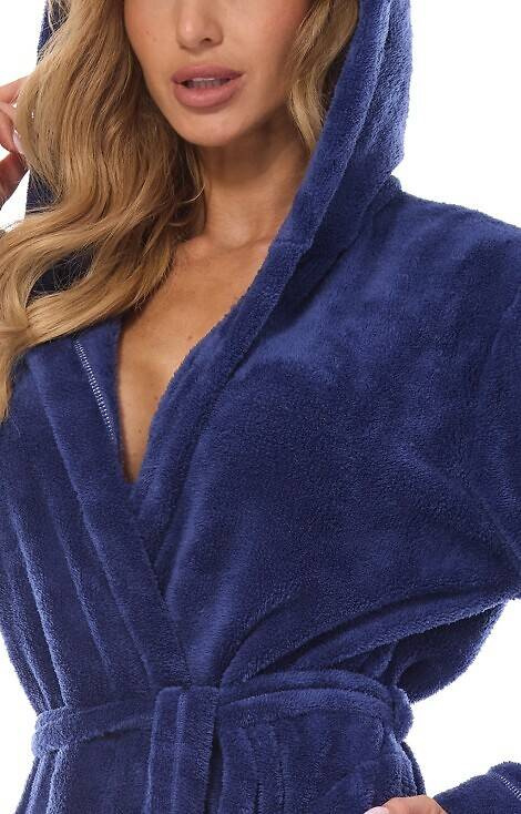 2412 Night Дамски дълъг халат L&L - синьо