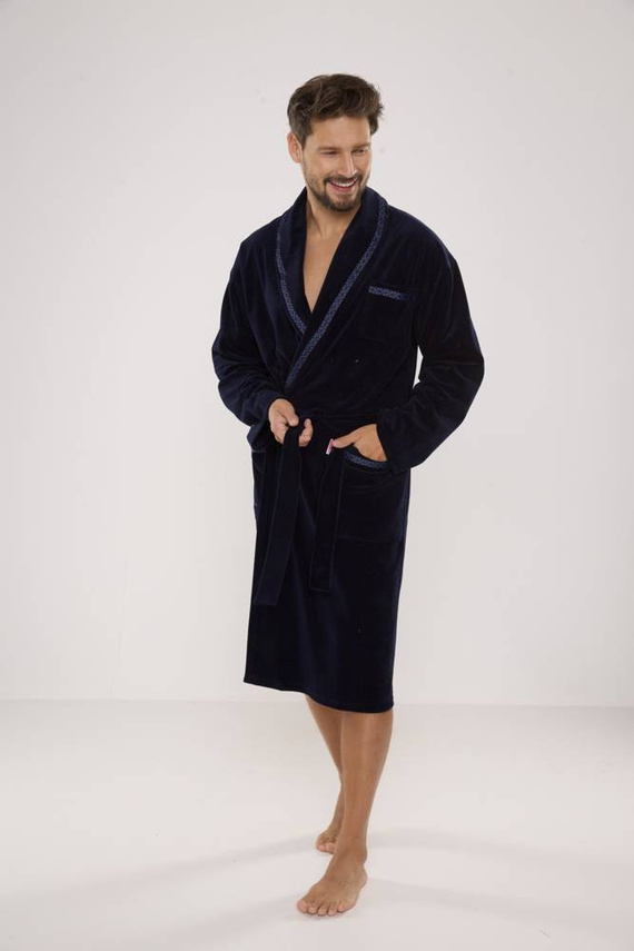 666 Роналдо мъжки халат De Lafense - тъмносин