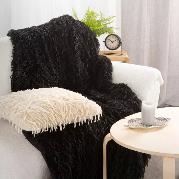 Одеяло Adore, рошаво, пухкаво, европердета, черно